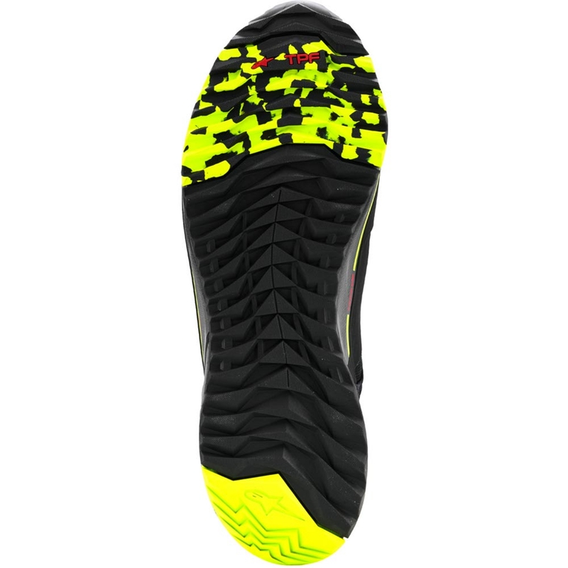 Bottes de moto Alpinestars CR-X Drystar noir-gris foncé-jaune fluo