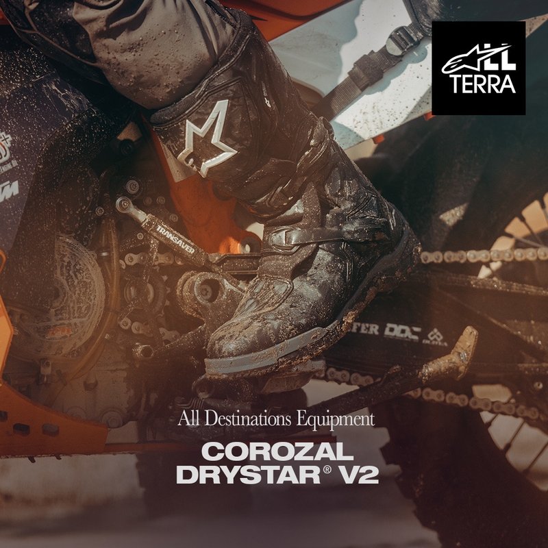 Bottes de moto Alpinestars Corozal V2 Adventure Drystar marron-noir