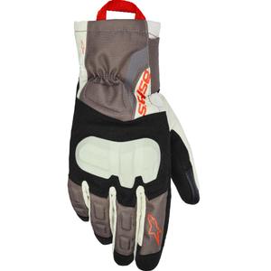 Gants de moto isolés Alpinestars XT-3 Drystar, marron foncé-sable-noir-orange