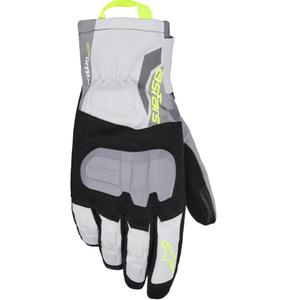 Gants de moto isolés Alpinestars XT-3 Drystar Noir-Gris foncé-Gris clair-Jaune