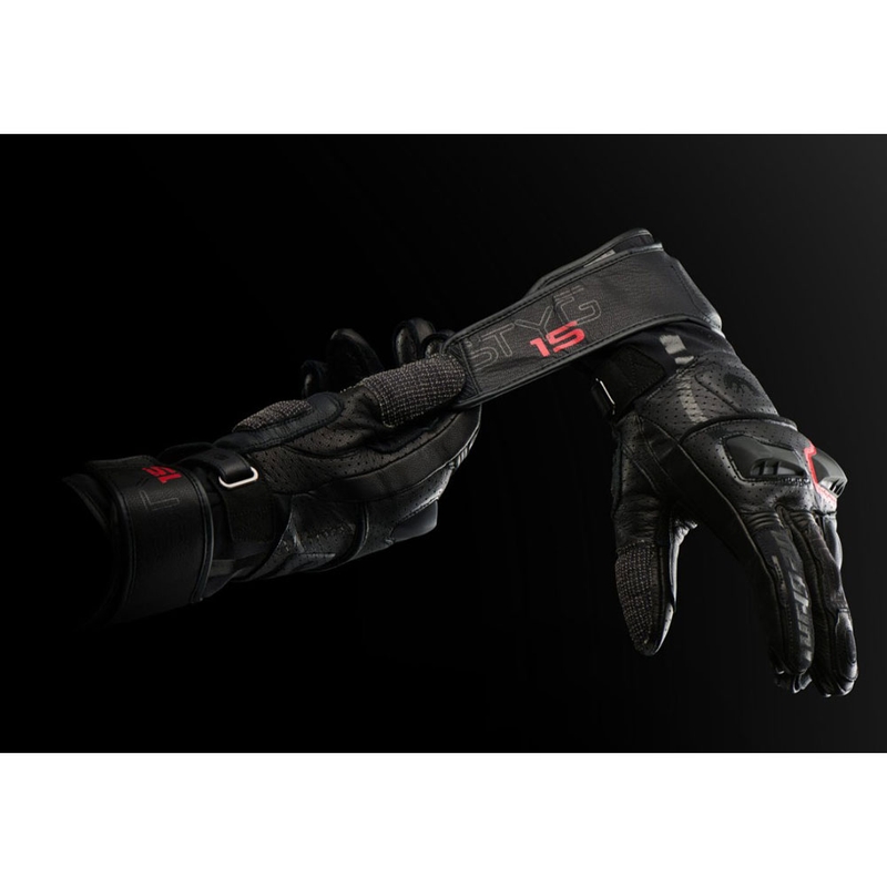 Gants de moto ventilés Furygan STYG 15 noir-rouge