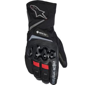 Gants de moto Alpinestars WT-8 GORE-TEX® isolés, noir et rouge