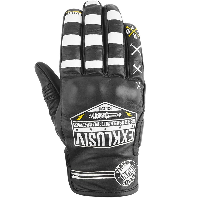 Gants de moto NOX Exclusive Iron Glitch Noir et Blanc