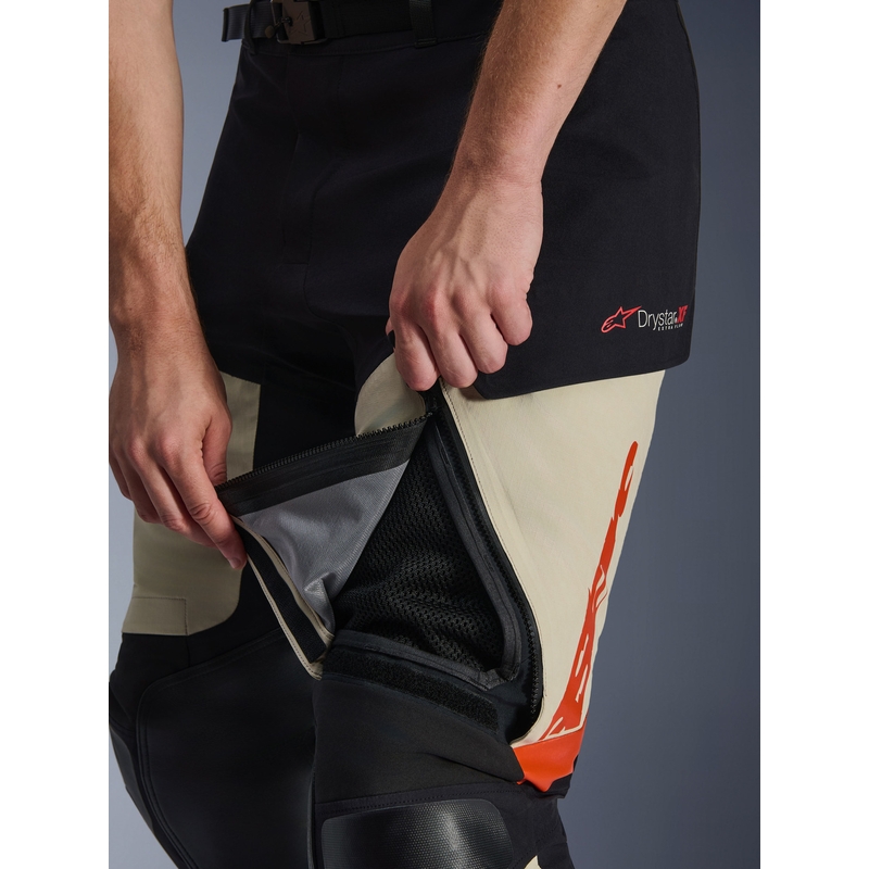 Pantalon de moto Alpinestars Halo PRO Drystar XF crème-noir-rouge
