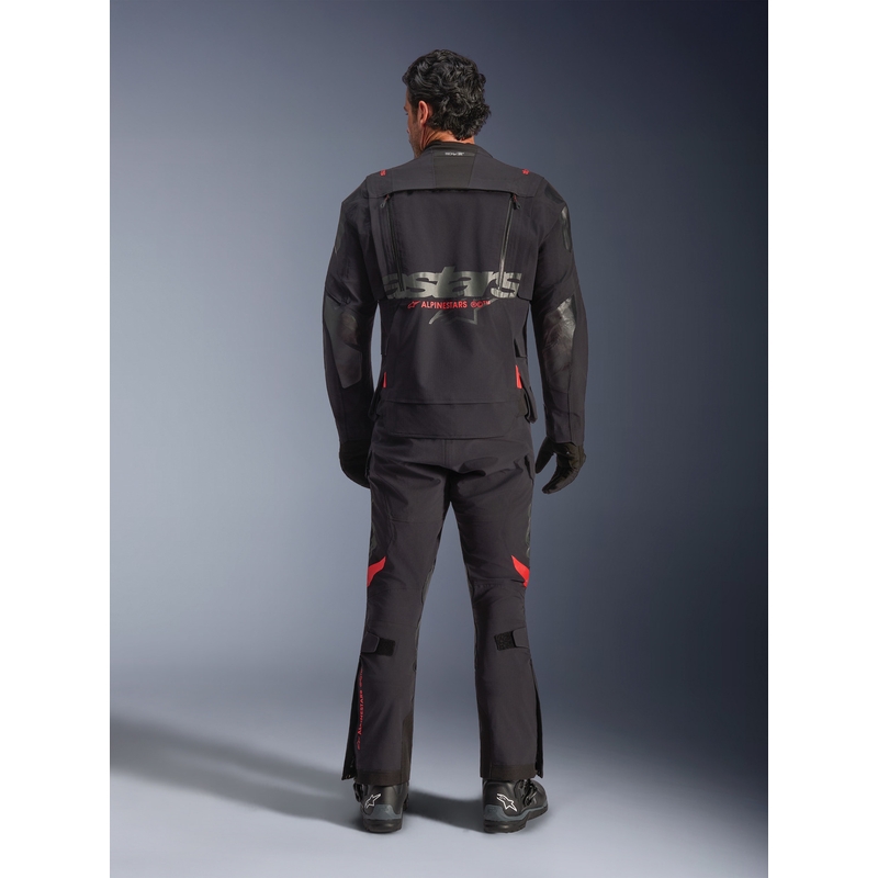 Blouson de moto Alpinestars Halo PRO Drystar XF noir-gris foncé-rouge