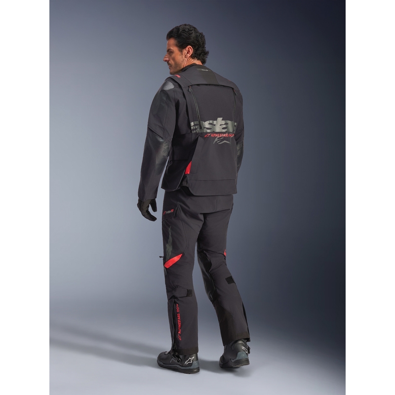 Blouson de moto Alpinestars Halo PRO Drystar XF noir-gris foncé-rouge