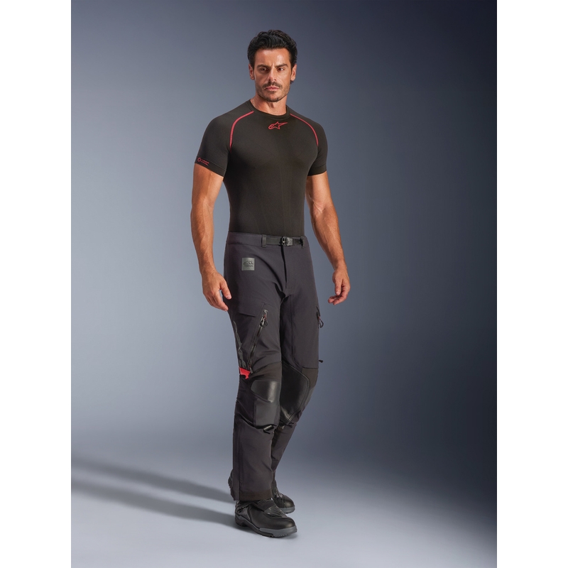 Pantalon de moto Alpinestars Halo PRO Drystar XF noir-gris foncé-rouge