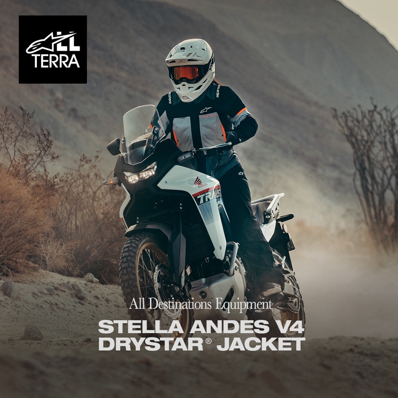 Veste de moto Alpinestars Stella Andes V4 Drystar pour femme, gris foncé-gris clair-noir-rouge