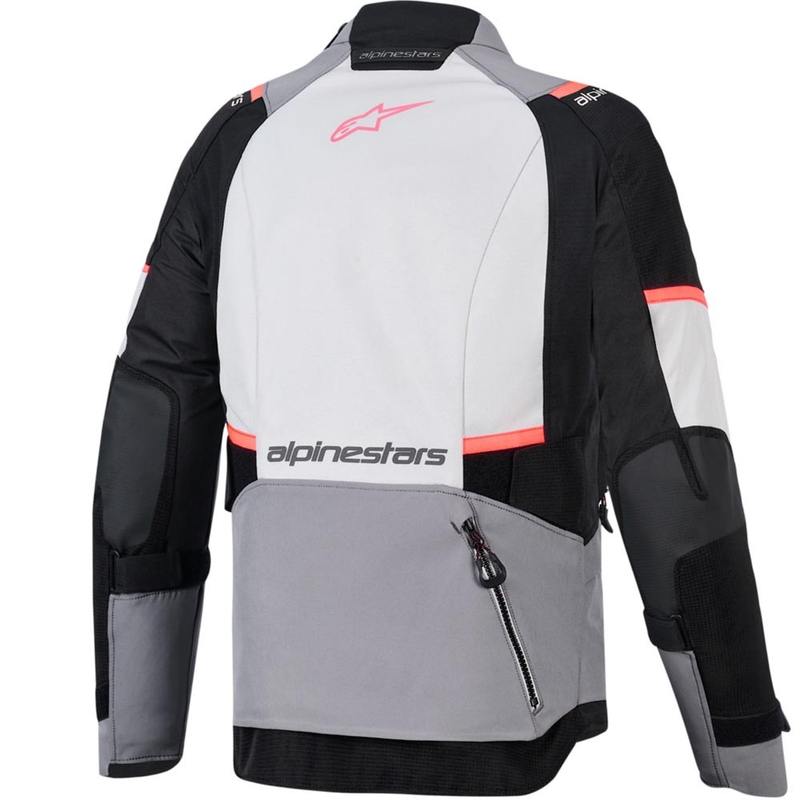Veste de moto Alpinestars Stella Andes V4 Drystar pour femme, gris foncé-gris clair-noir-rouge