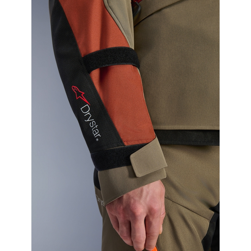 Blouson de moto Alpinestars Andes V4 Drystar marron clair-orange foncé-noir