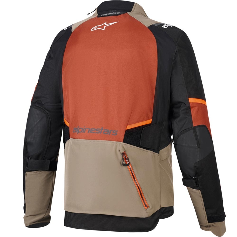 Blouson de moto Alpinestars Andes V4 Drystar marron clair-orange foncé-noir