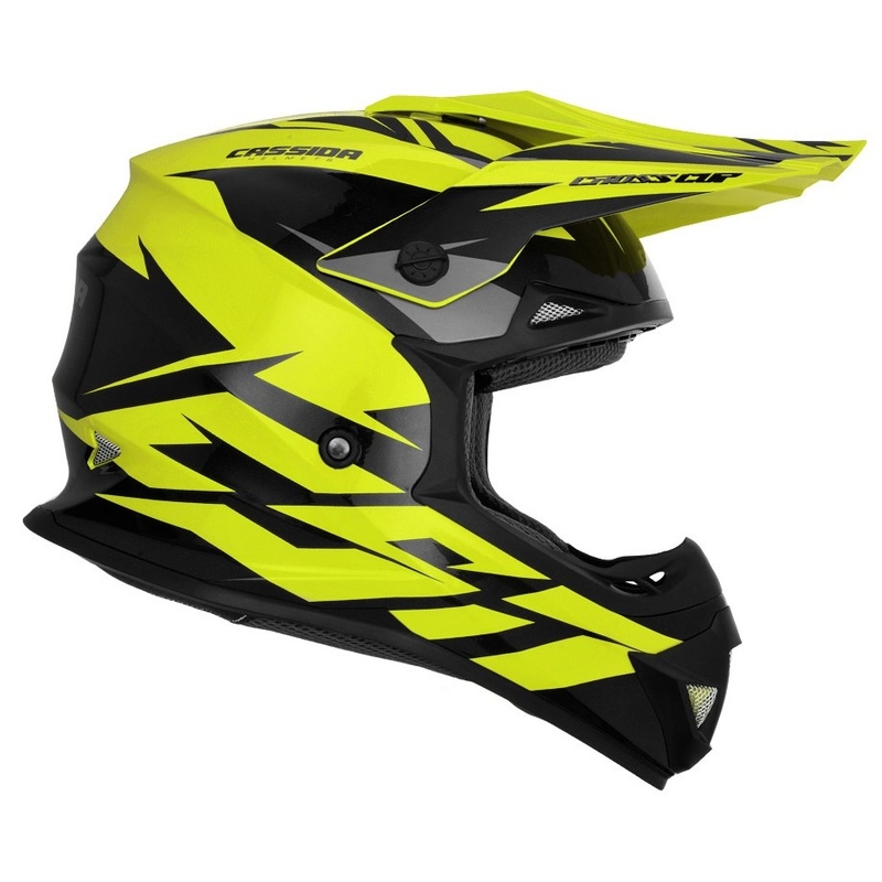 Casque de motocross Cassida Cross Cup Two noir-gris-jaune fluo