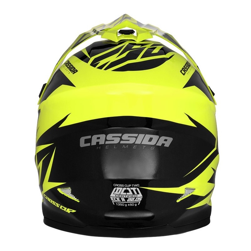 Casque de motocross Cassida Cross Cup Two noir-gris-jaune fluo