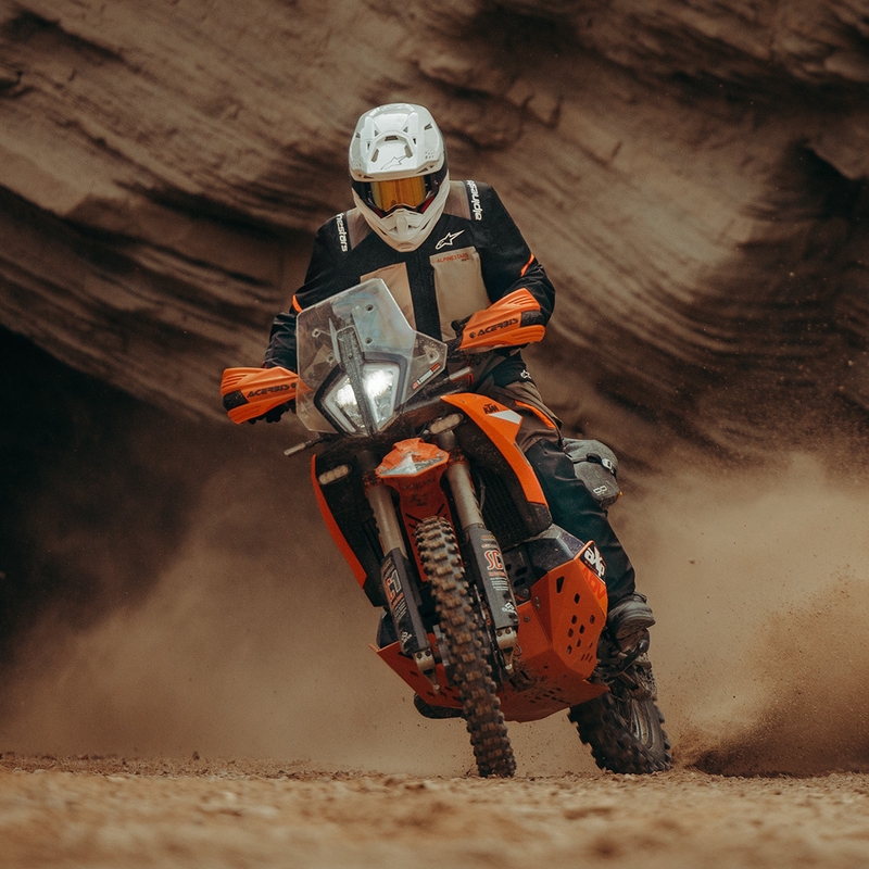 Blouson de moto Alpinestars Andes V4 Drystar Crème-Marron clair-Noir-Orange fluo