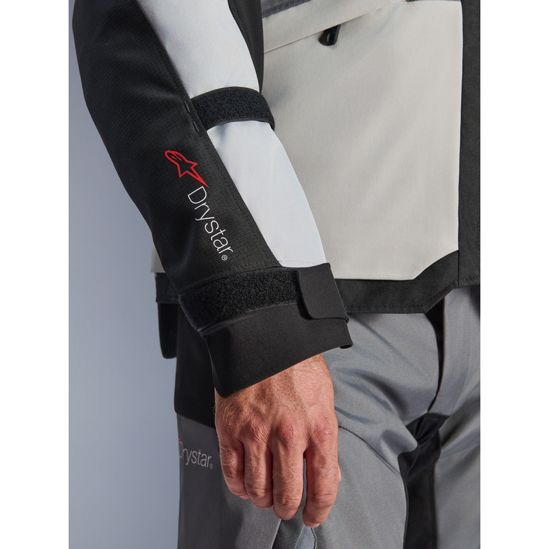 Blouson de moto Alpinestars Andes V4 Drystar Gris foncé-Gris clair-Noir-Jaune fluo