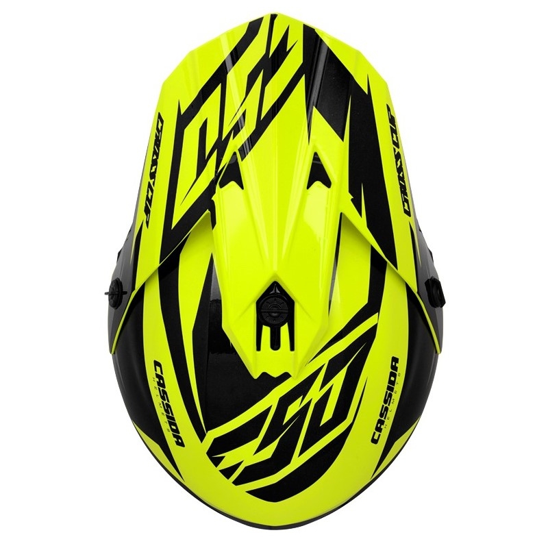 Casque de motocross Cassida Cross Cup Two noir-gris-jaune fluo