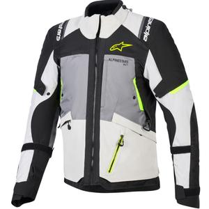 Blouson de moto Alpinestars Andes V4 Drystar Gris foncé-Gris clair-Noir-Jaune fluo