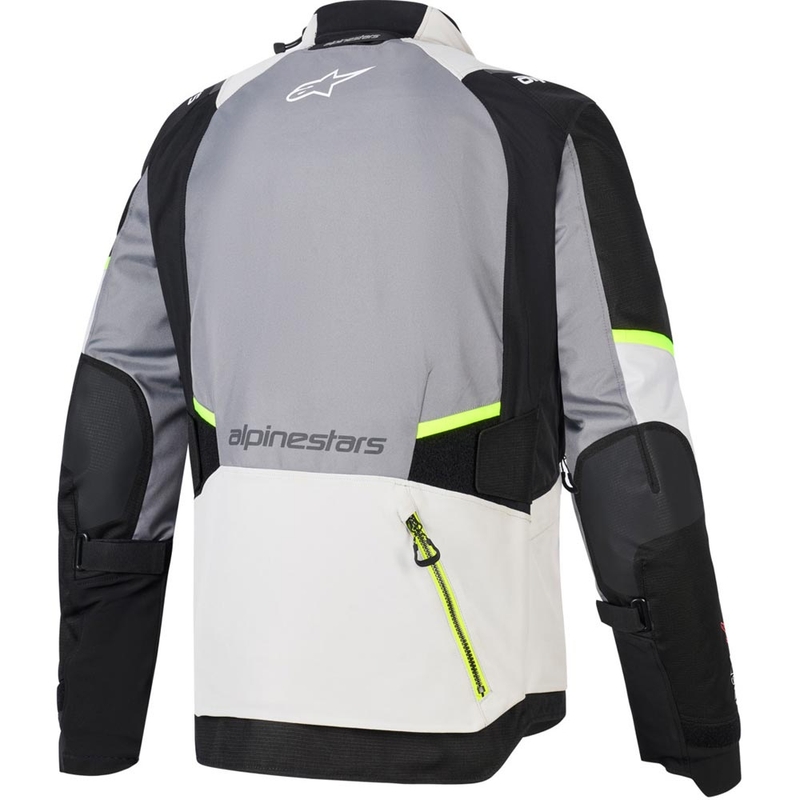 Blouson de moto Alpinestars Andes V4 Drystar Gris foncé-Gris clair-Noir-Jaune fluo