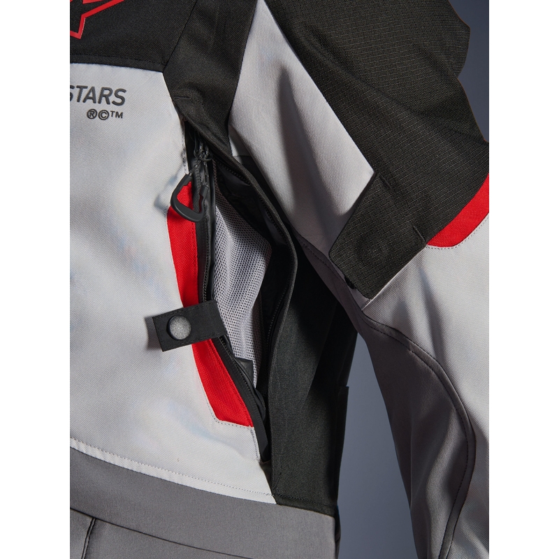 Blouson de moto Alpinestars Andes V4 Drystar Gris foncé-Gris clair-Noir-Rouge