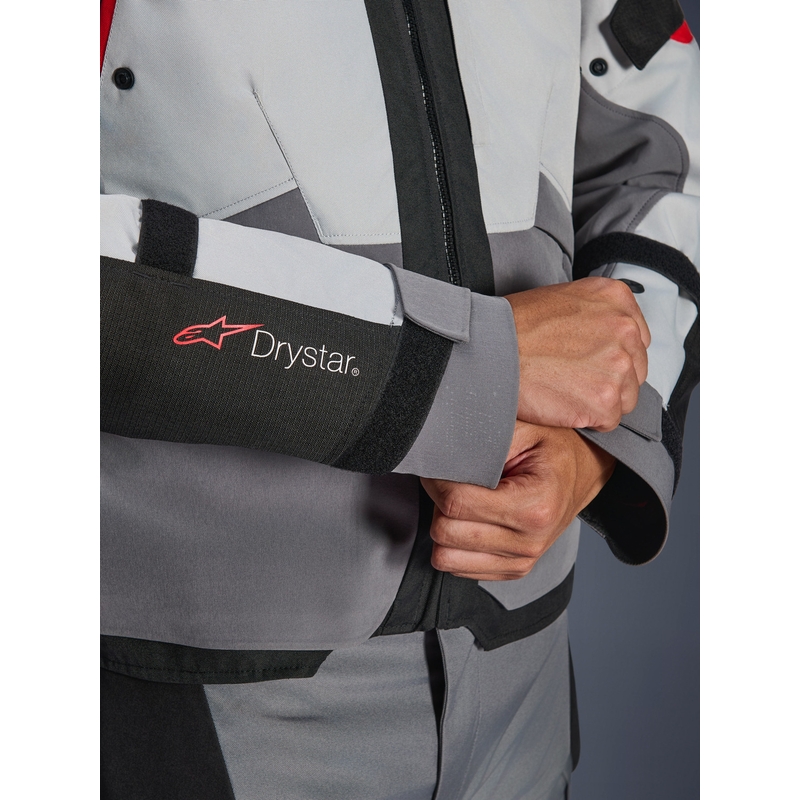 Blouson de moto Alpinestars Andes V4 Drystar Gris foncé-Gris clair-Noir-Rouge