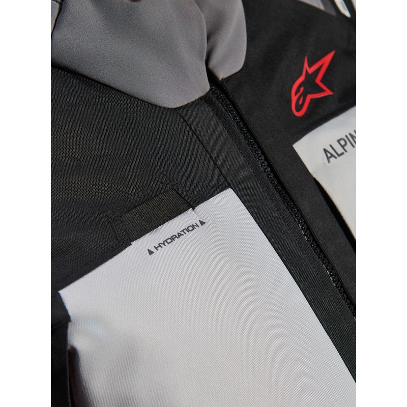 Blouson de moto Alpinestars Andes V4 Drystar Gris foncé-Gris clair-Noir-Rouge