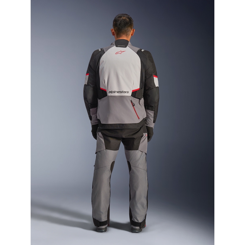 Blouson de moto Alpinestars Andes V4 Drystar Gris foncé-Gris clair-Noir-Rouge