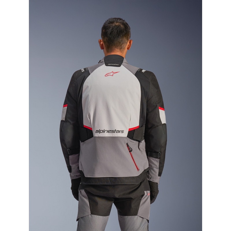 Blouson de moto Alpinestars Andes V4 Drystar Gris foncé-Gris clair-Noir-Rouge