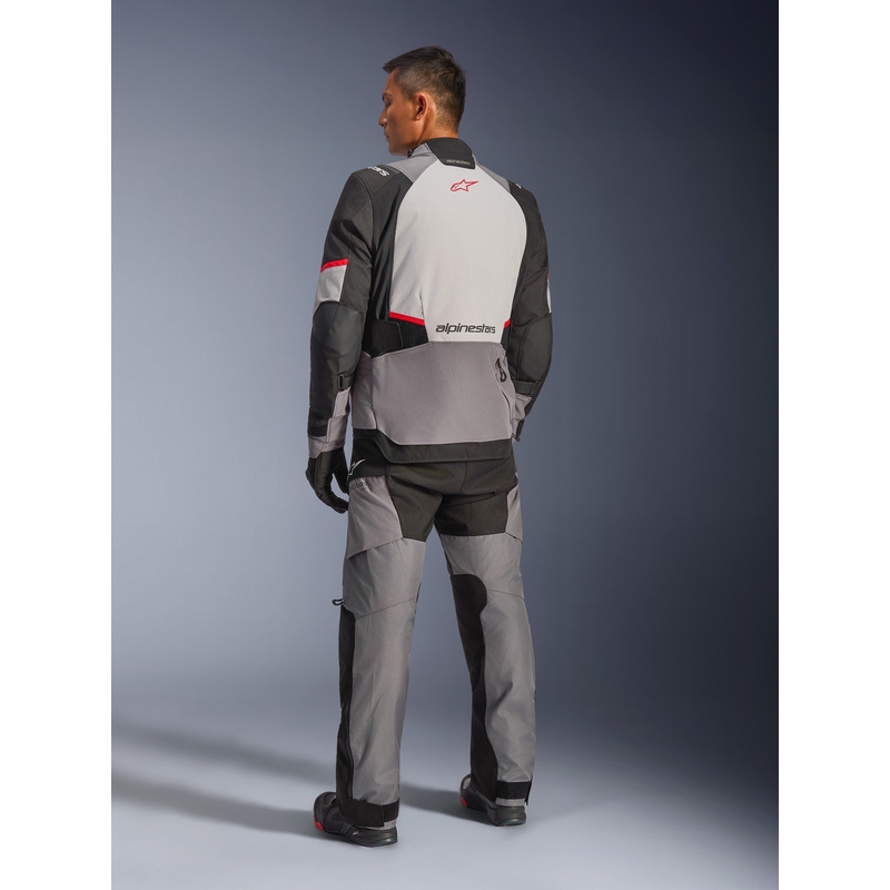 Blouson de moto Alpinestars Andes V4 Drystar Gris foncé-Gris clair-Noir-Rouge