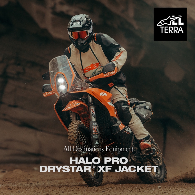 Blouson de moto Alpinestars Halo PRO Drystar XF Crème-Noir-Rouge