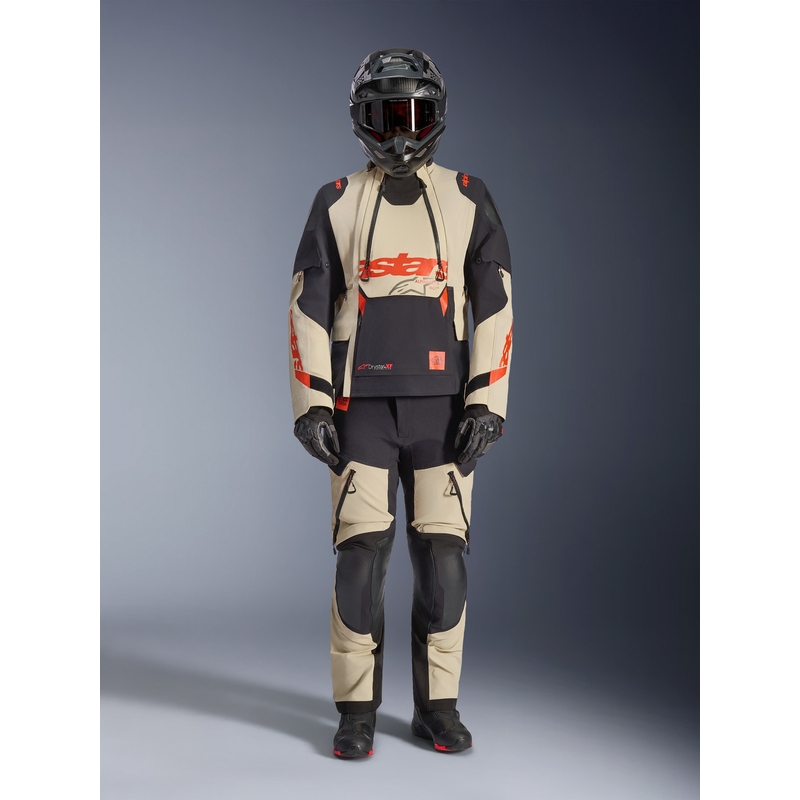 Blouson de moto Alpinestars Halo PRO Drystar XF Crème-Noir-Rouge
