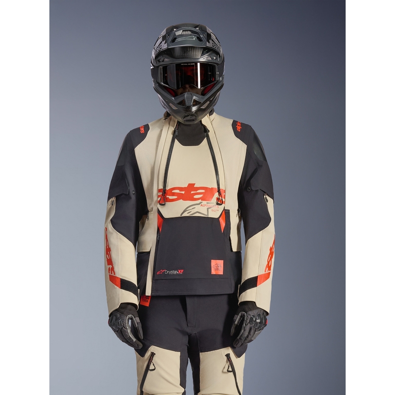 Blouson de moto Alpinestars Halo PRO Drystar XF Crème-Noir-Rouge