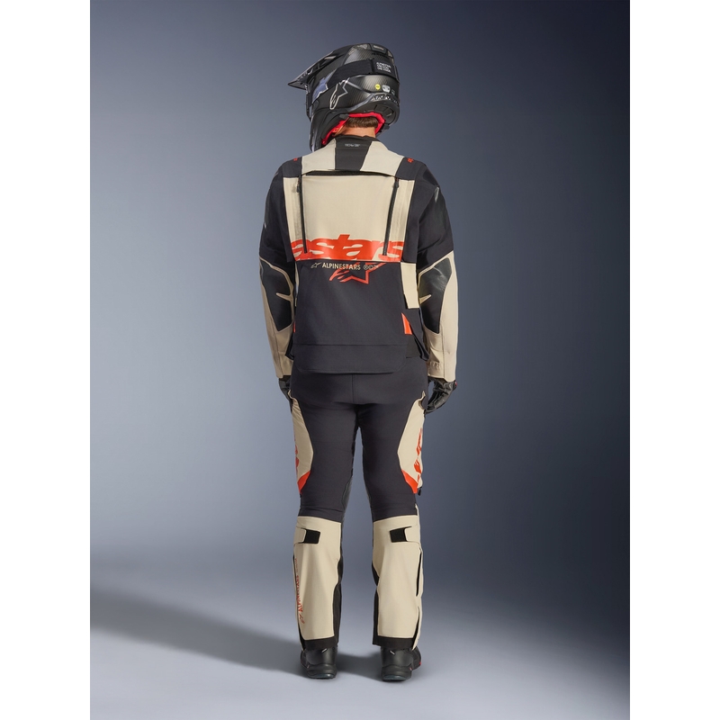 Blouson de moto Alpinestars Halo PRO Drystar XF Crème-Noir-Rouge