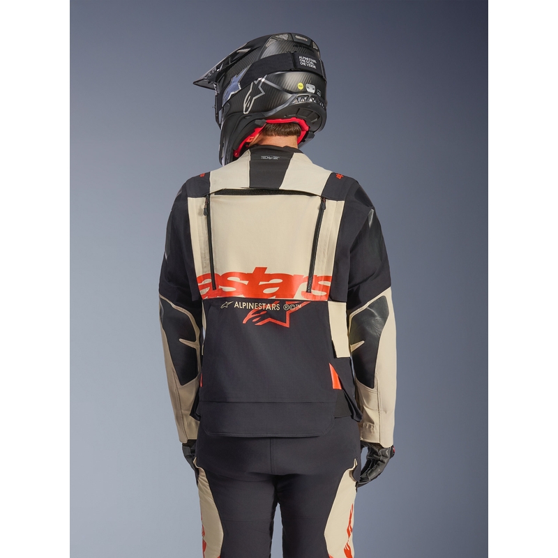 Blouson de moto Alpinestars Halo PRO Drystar XF Crème-Noir-Rouge