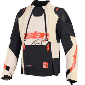 Blouson de moto Alpinestars Halo PRO Drystar XF Crème-Noir-Rouge