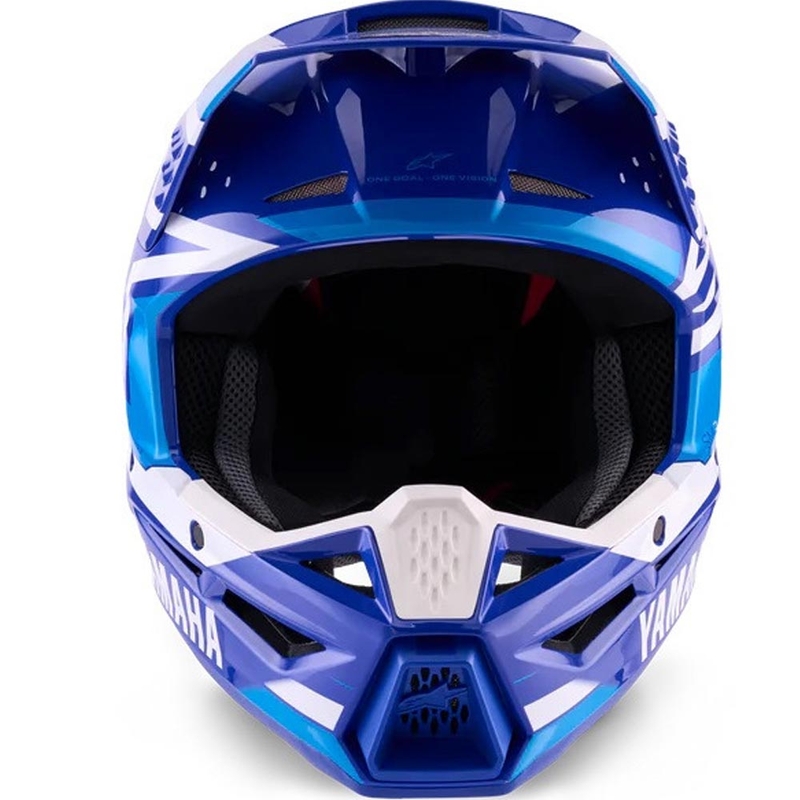 Casque de motocross enfant Alpinestars S-M3, collection YAMAHA, bleu et blanc