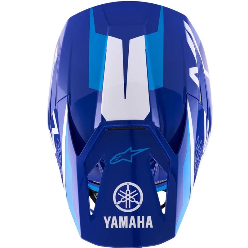 Casque de motocross enfant Alpinestars S-M3, collection YAMAHA, bleu et blanc