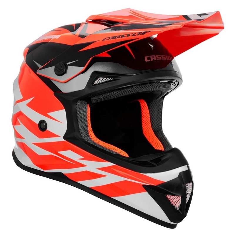 Cassida Cross Cup Two Motocross Helmet noir-blanc-gris-fluo orange