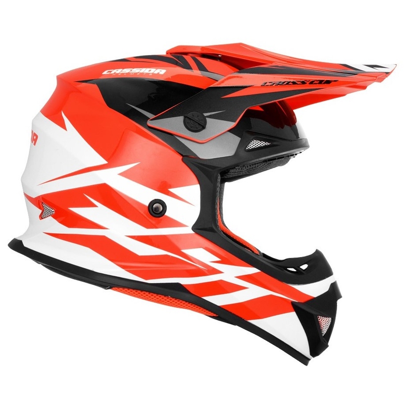 Cassida Cross Cup Two Motocross Helmet noir-blanc-gris-fluo orange