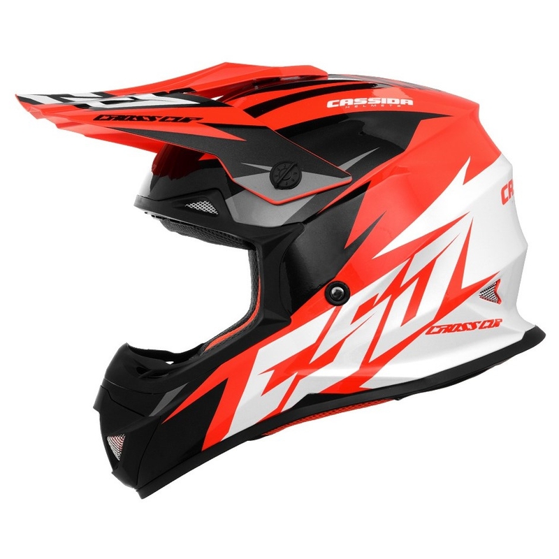 Cassida Cross Cup Two Motocross Helmet noir-blanc-gris-fluo orange