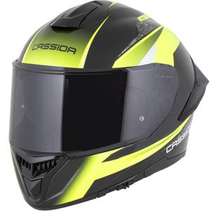 Casque intégral moto Cassida Integral GTS 2.1 Mega noir-jaune fluo-blanc