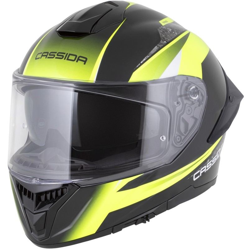 Casque intégral moto Cassida Integral GTS 2.1 Mega noir-jaune fluo-blanc