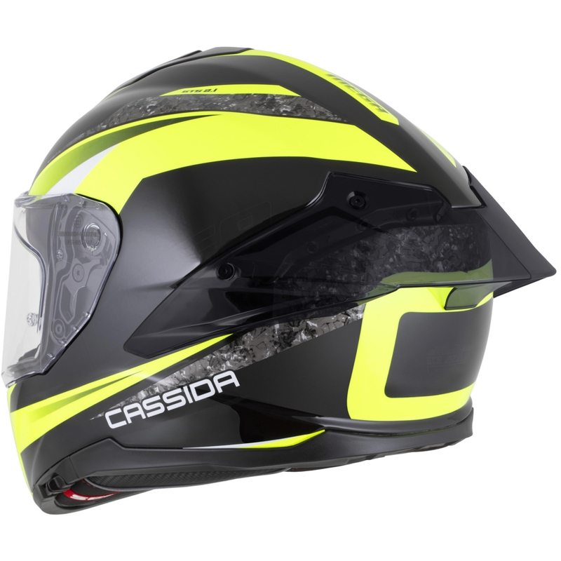 Casque intégral moto Cassida Integral GTS 2.1 Mega noir-jaune fluo-blanc