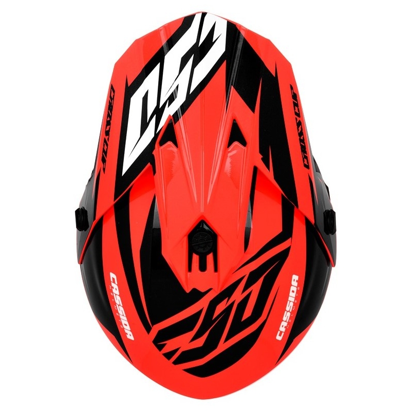Cassida Cross Cup Two Motocross Helmet noir-blanc-gris-fluo orange
