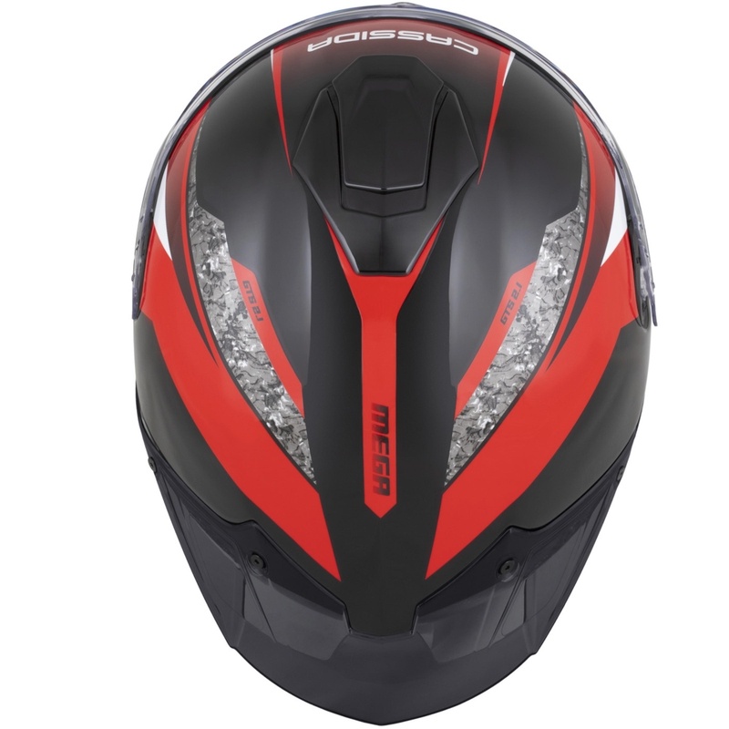 Casque intégral de moto Cassida Integral GTS 2.1 Mega noir-rouge-blanc