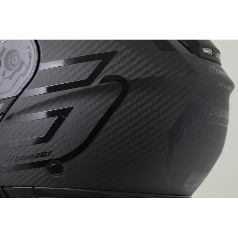 Casque de moto modulable Cassida Modulo 2.1 Plus Carbon BlackOut noir mat