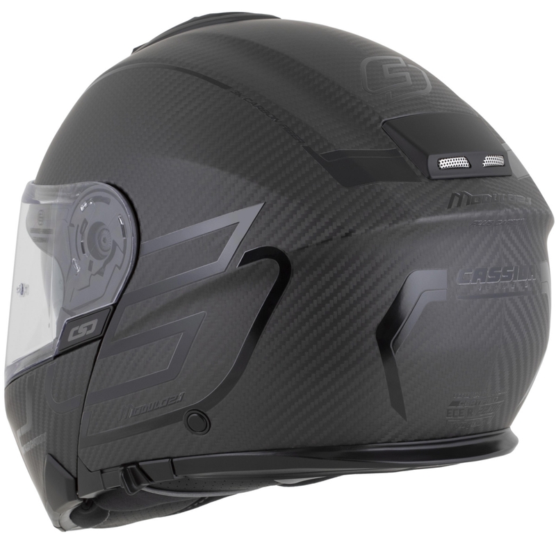 Casque de moto modulable Cassida Modulo 2.1 Plus Carbon BlackOut noir mat