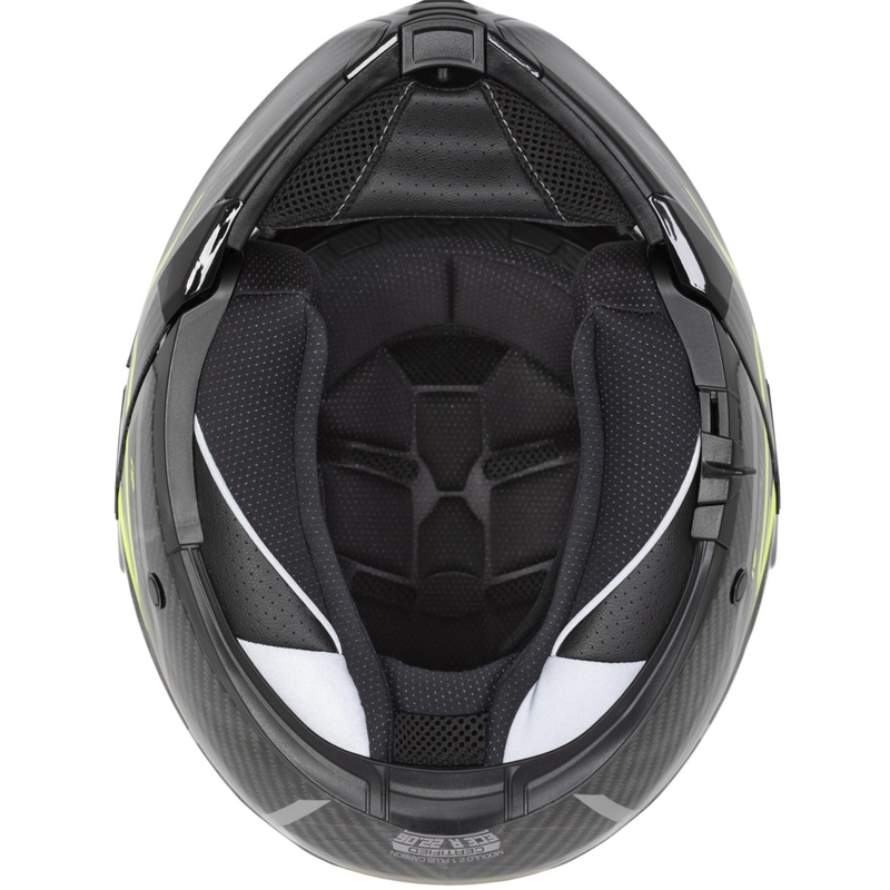Casque de moto modulable Cassida Modulo 2.1 Plus Carbon BlackOut noir mat-rouge métallisé-argent réfléchissant-noir