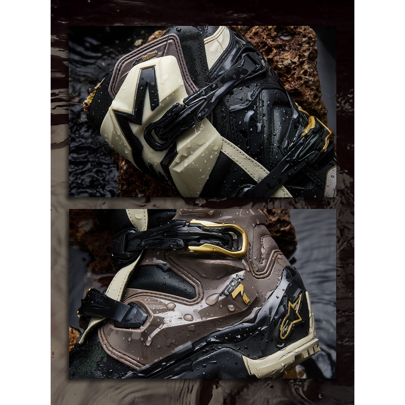 Bottes de moto Alpinestars TECH 7 Enduro Drystar Noir-Gris foncé-Or