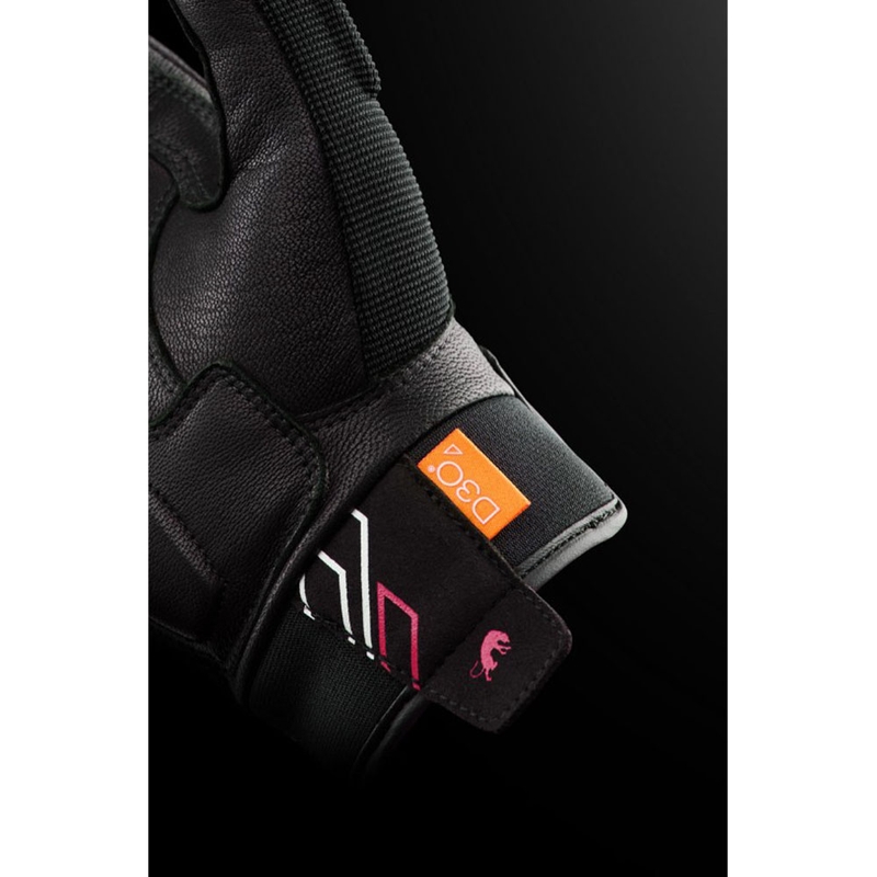 Gants de moto pour femmes Furygan Jet Neon D3O® Evo noir-blanc-rose