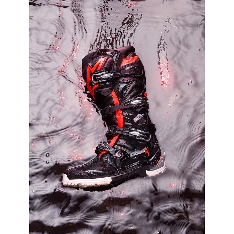 Bottes de moto Alpinestars TECH 7 Enduro Drystar noir-rouge fluo-blanc